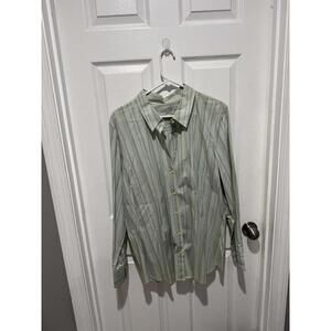 Women's Long Sleeve Button-Up Shirt with Vertical Stripes XXL